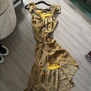 Rebecca Minkoff Yellow Ruffled Flutter Sleeve Blouse